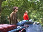 Cara and Liz on the roof