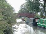 The boats moored below the lock