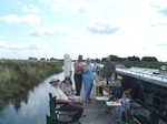 Lunch on a mooring pontoon.