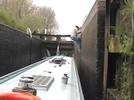 Graham shinning up the lock ladder