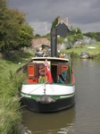 Emily Anne waits at Somerton Deep Lock