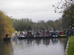 The boats gather for the blockade